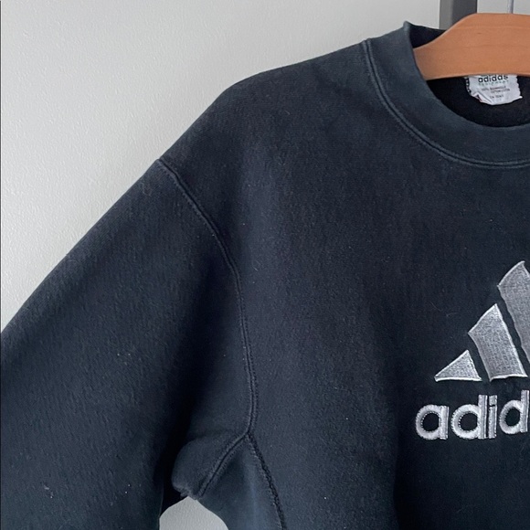 90s Vintage Adidas Equipment Sweatshirt Pullover Sweater Black White Size Medium - Picture 6 of 7